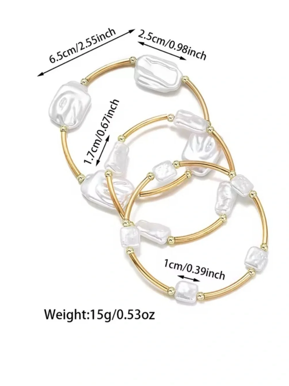 Anthropologie White Baroque Pearl Multi-Strand Bracelet